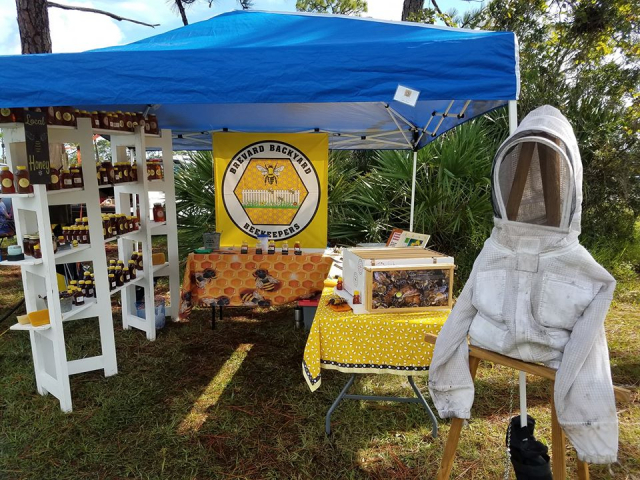 Information tent and honey sales at the Wickham Park Native Rhythms Festival 11/09/2019